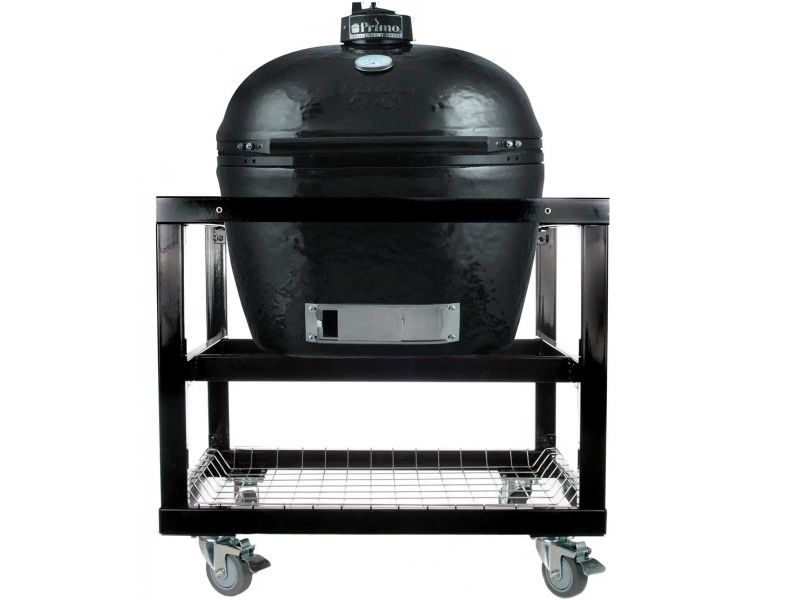 Primo Oval XL 400 Ceramic Kamado Grill On Cart With Stainless Steel Grates