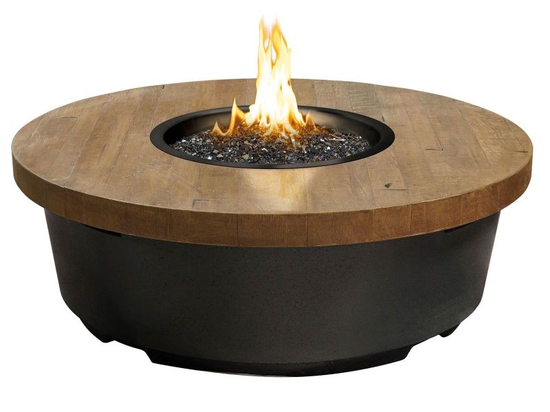 American Fyre Designs 47-Inch Reclaimed Wood Contempo Round Firetable