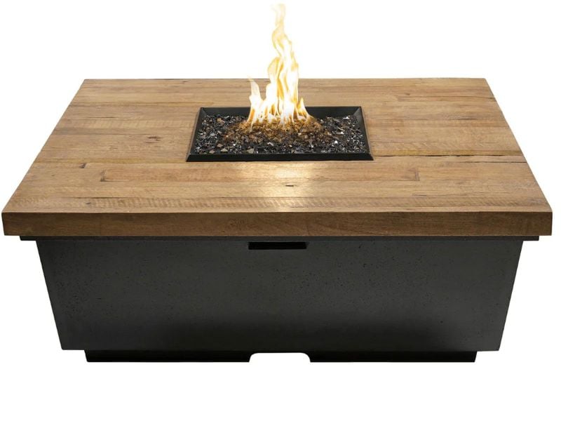 American Fyre Designs 44-Inch Reclaimed Wood Contempo Square Firetable