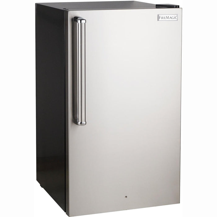 Fire Magic 20-Inch 4.0 Cu. Ft. Premium Right Hinge Compact Refrigerator - Stainless Steel Door / Black Cabinet - 3598-DR