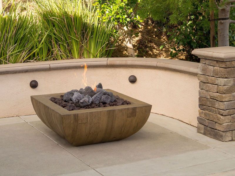 American Fyre Designs 36-Inch Bordeaux French Barrel Oak Wood Square Fire Bowl