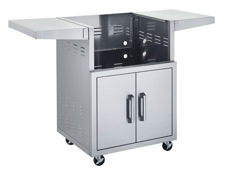 Broilmaster Stainless Steel 25-Inch Cart with 2 Fold-Down Side Shelves