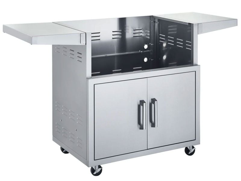 Broilmaster Stainless Steel 32-Inch Cart with 2 Fold-Down Side Shelves