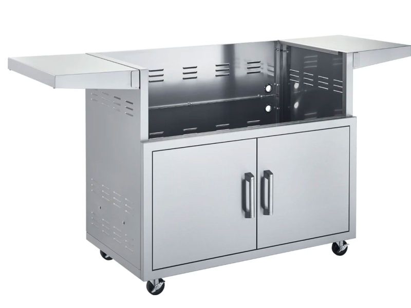 Broilmaster Stainless Steel 40-Inch Cart with 2 Fold-Down Side Shelves