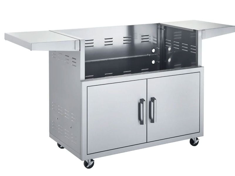 Broilmaster Stainless Steel 42-Inch Cart with 2 Fold-Down Side Shelves