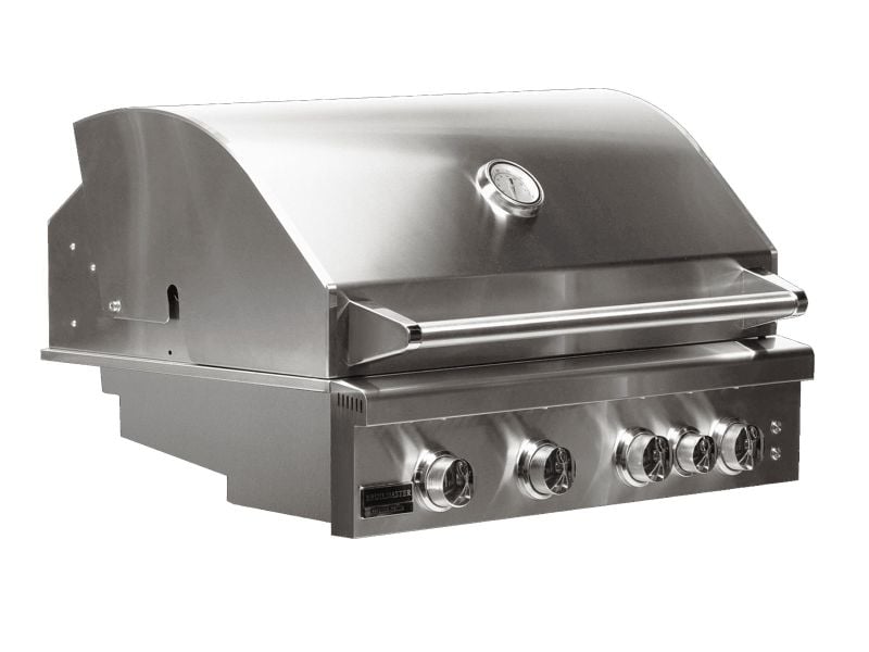 Broilmaster B-Series Deluxe 32-Inch Stainless Steel Built-In Gas Grill with Rear Infrared Burner - Marine Grade