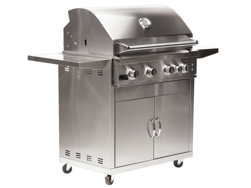 Broilmaster B-Series Deluxe 32-Inch Stainless Steel Freestanding Gas Grill with Rear Infrared Burner - Marine Grade