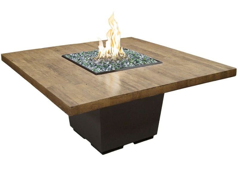 American Fyre Designs 60-Inch Reclaimed Wood Cosmopolitan Square Dining Firetable