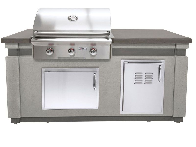 AOG Ready-to-Assemble 6-Foot Outdoor Kitchen BBQ Island Bundle with L-Series 30-Inch Gas Grill