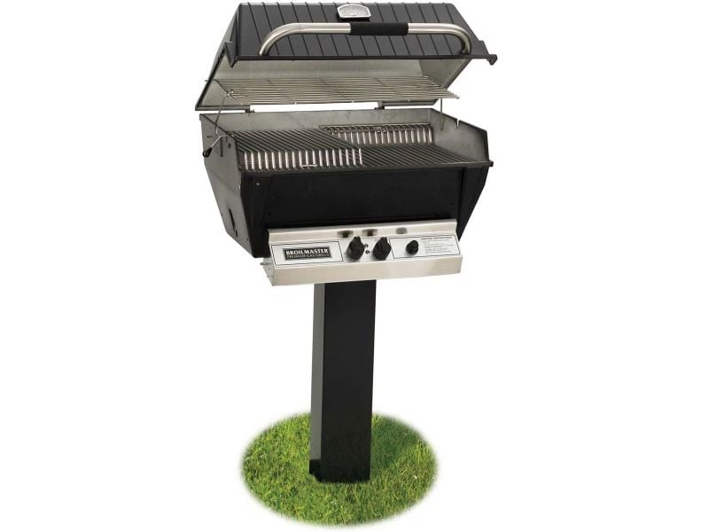 Broilmaster P3-XF Premium Gas Grill On Black In-Ground Post