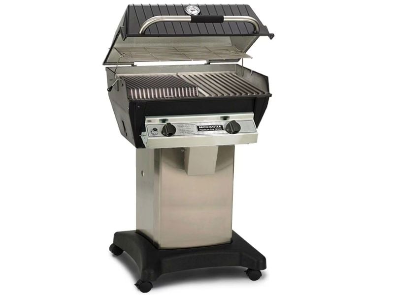 Broilmaster R3B Infrared Combination Gas Grill On Stainless Steel Cart