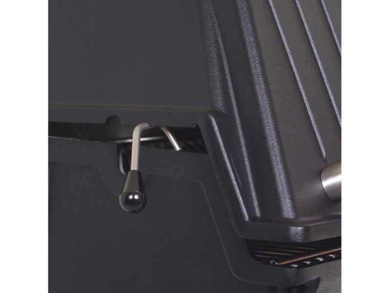 Broilmaster R3 Infrared Gas Grill On Black Patio Post